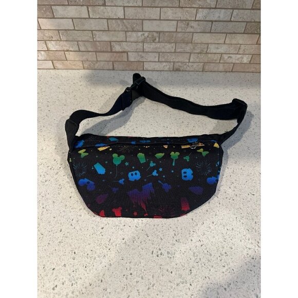Disney Parks Rainbow Ombré Belt Bag fanny pack attractions snacks icons pride - Picture 2 of 3